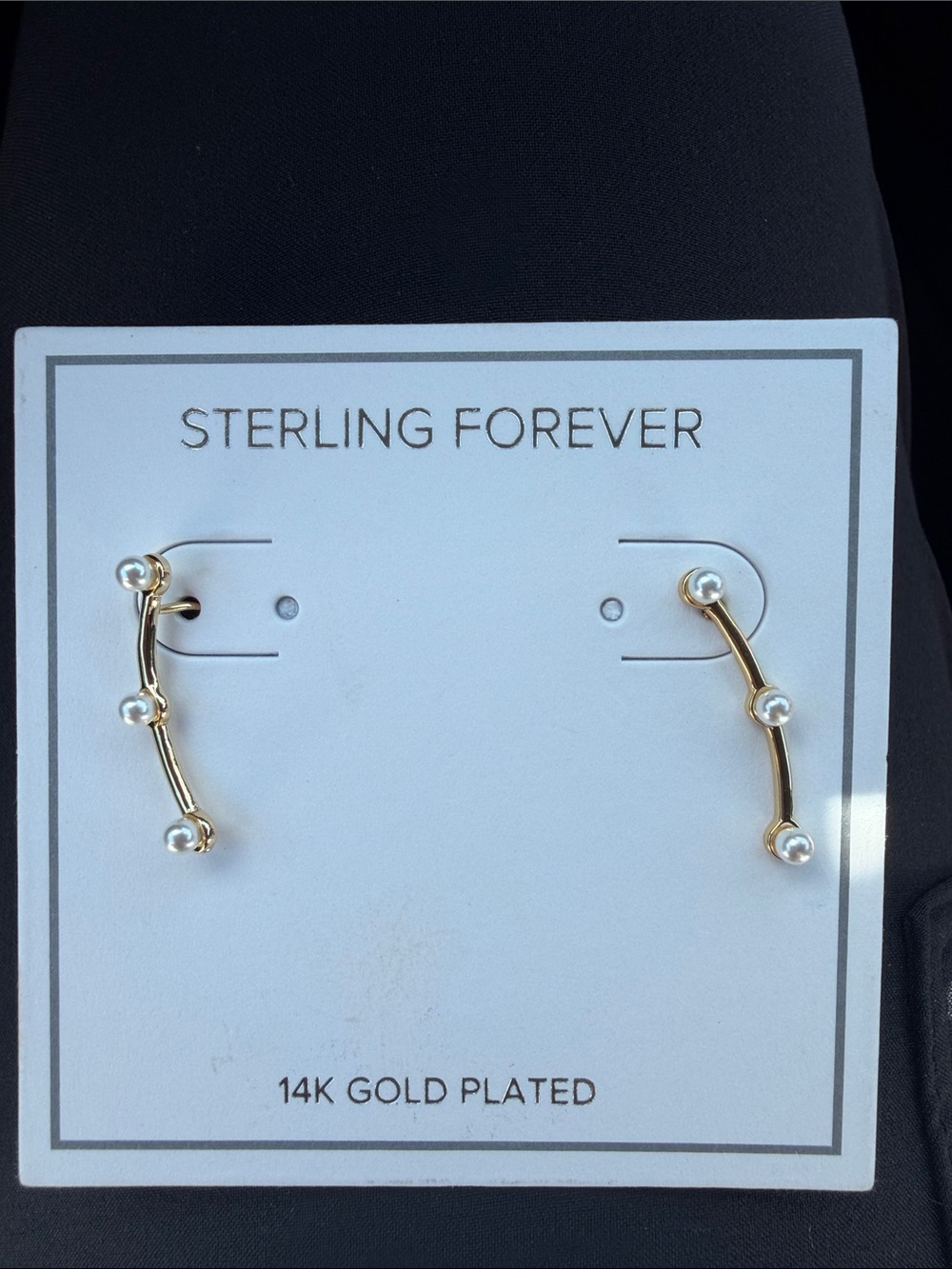 Sterling Forever 14K Gold-Plated Pearl Ear Climbers - Gold